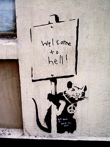 banksy rat. Banksy#39;s placard rats sprung